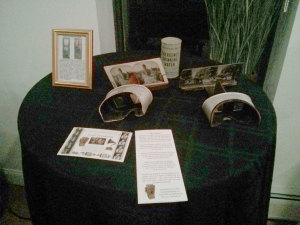 Two stereoscopes and a can of water from a bomb shelter
